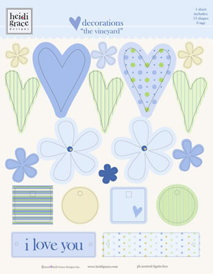 Heidi Grace - The Vineyard - Plastic Shape Decorations  (sold in 3's)